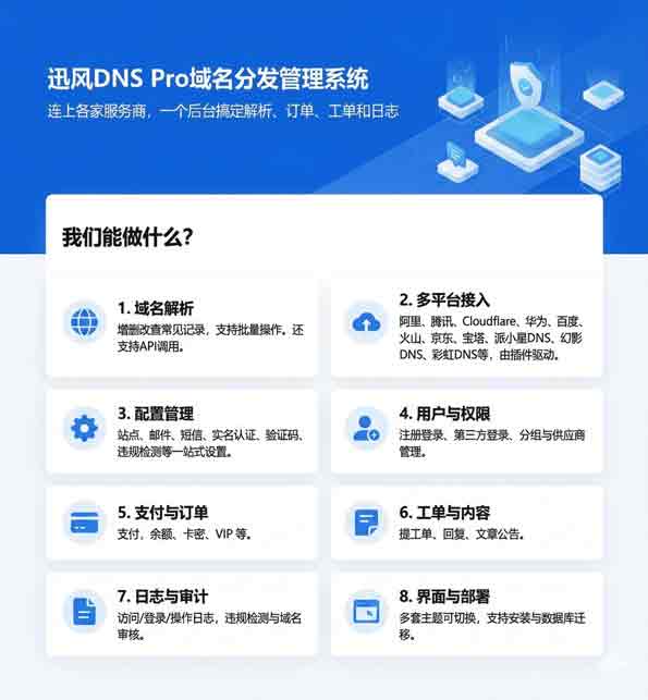 迅风DNS Pro二级域名分发V2.3.3系统源码